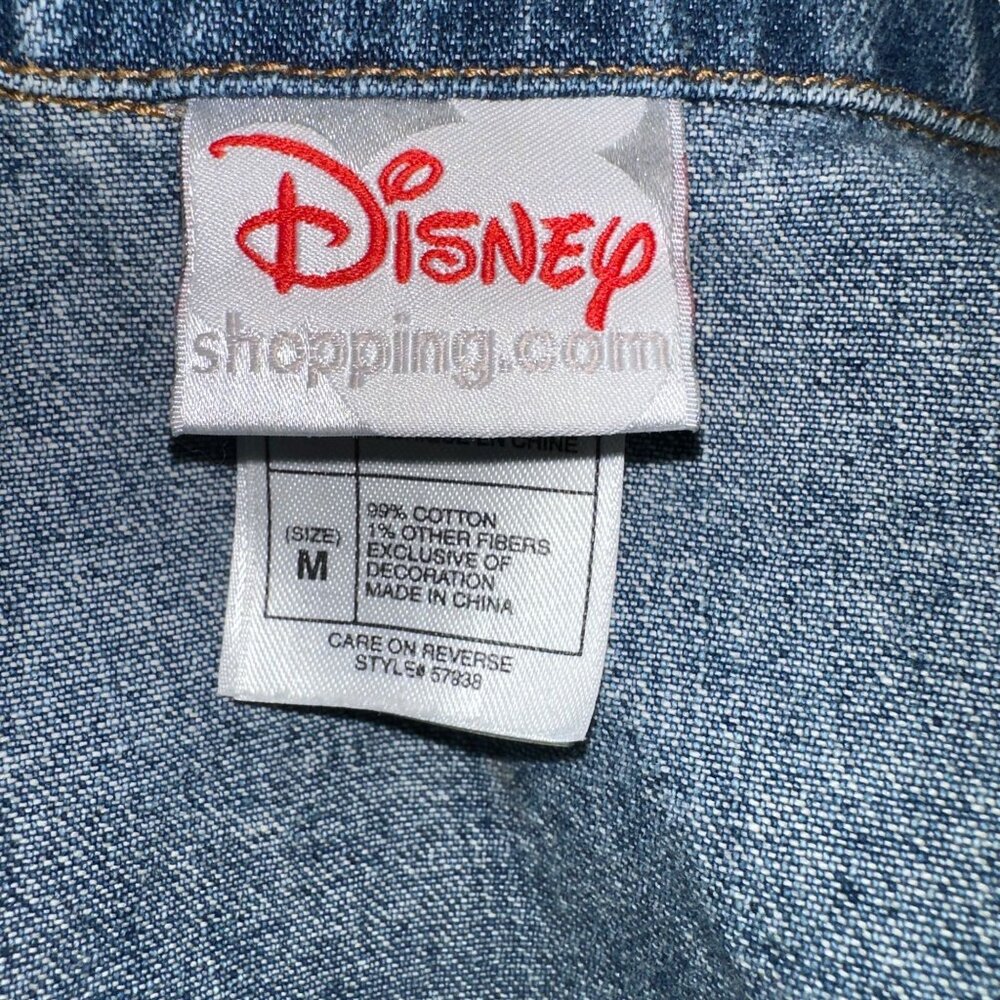 Disney Mickey Mouse Denim Jean Jacket Womens M Blue Embroidered Button Front - Picture 9 of 10